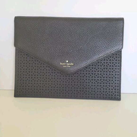 Kate spade Mallo Wakefield lane envelope clutch Snap Wallet Black Pebble Leather - Picture 1 of 7